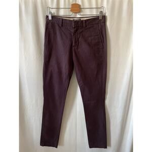 Banana Republic Fulton Chino Plum Purple Hemmed 28W 31.5L